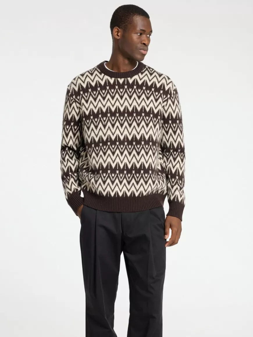 SELECTED 100 % ULL CREW NECK-GENSER Brown Best Sale