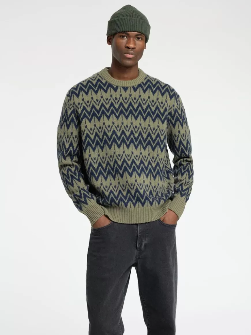 SELECTED 100 % ULL CREW NECK-GENSER Green Sale