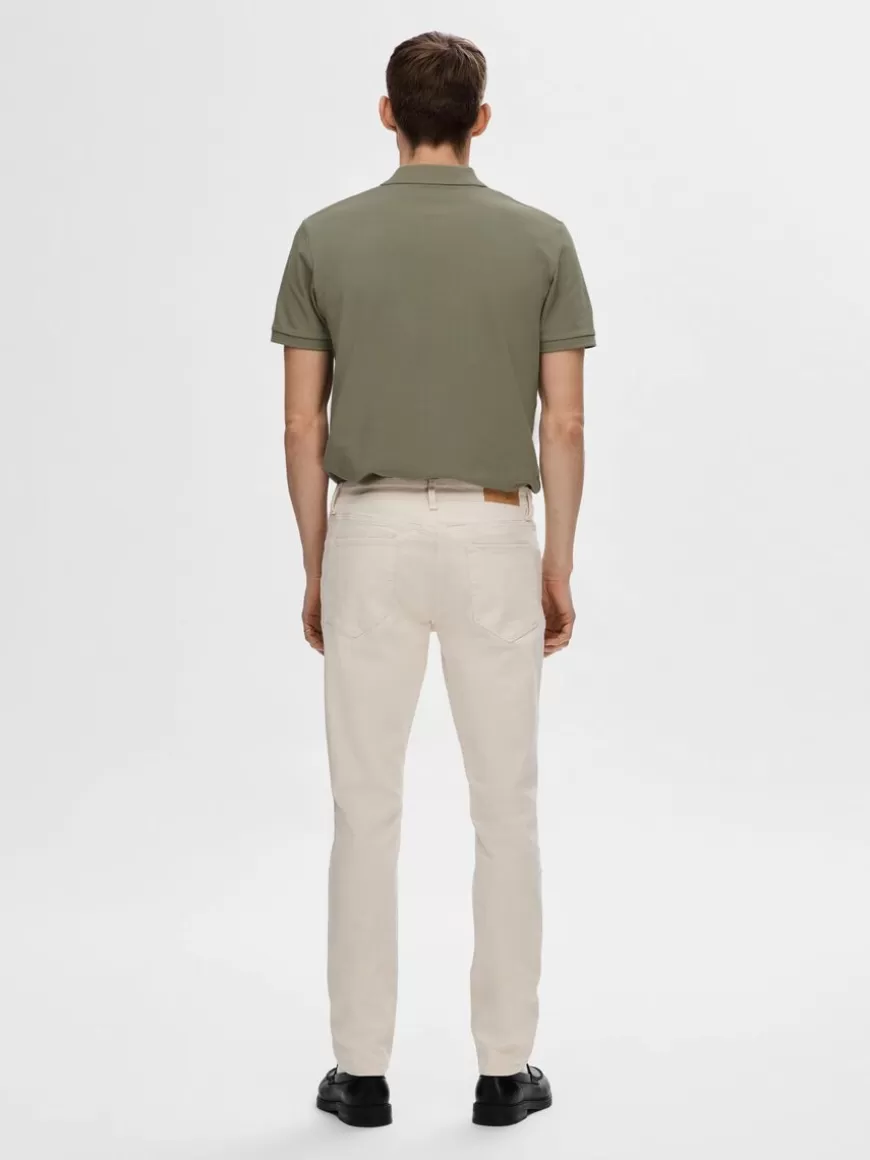 SELECTED 175 SLIM FIT CREAM JEANS Beige Store