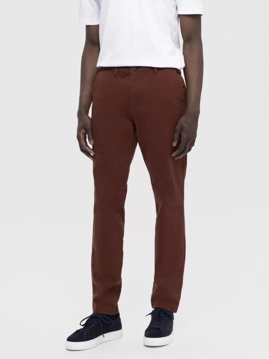 SELECTED 175 SLIM FIT FLEX CHINOS Brown Clearance