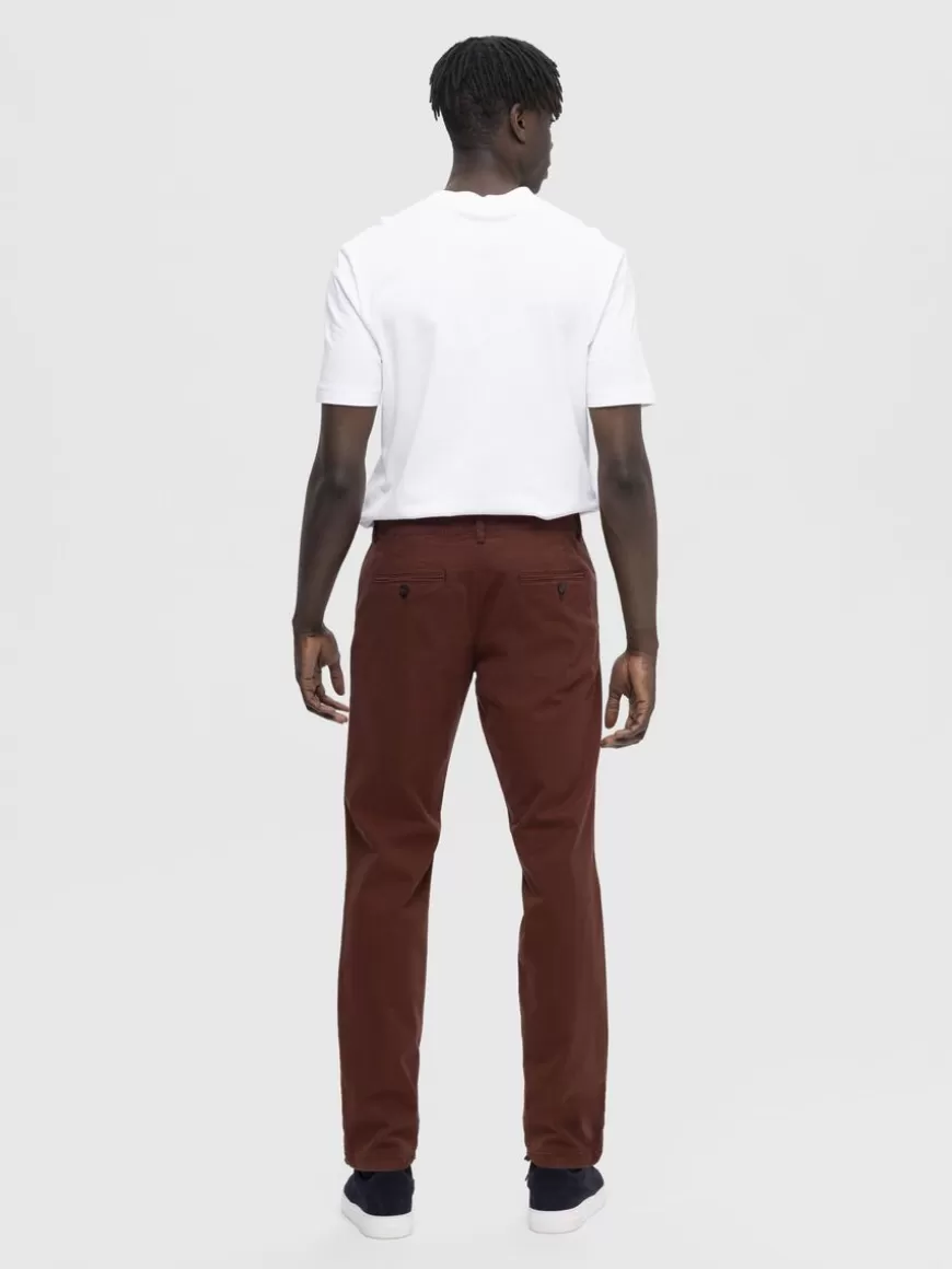 SELECTED 175 SLIM FIT FLEX CHINOS Brown Clearance