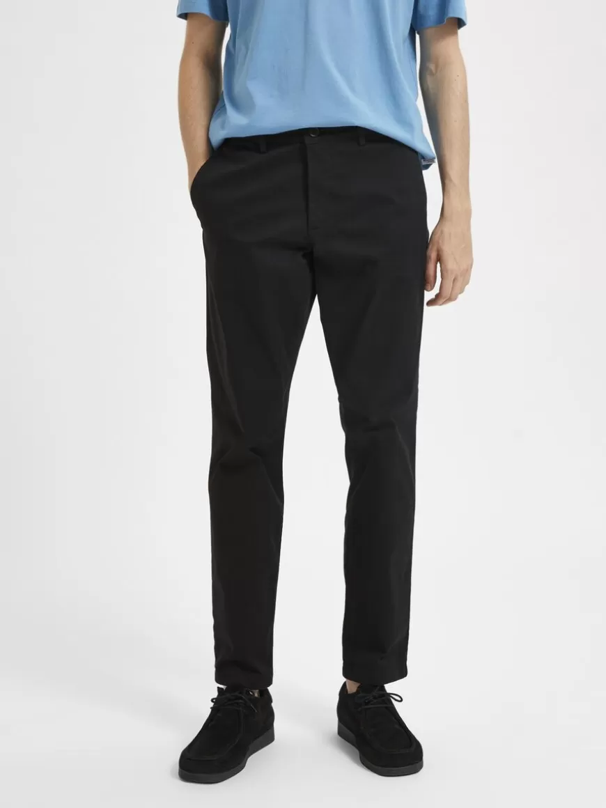 SELECTED 175 SLIM FIT FLEX CHINOS Black Hot