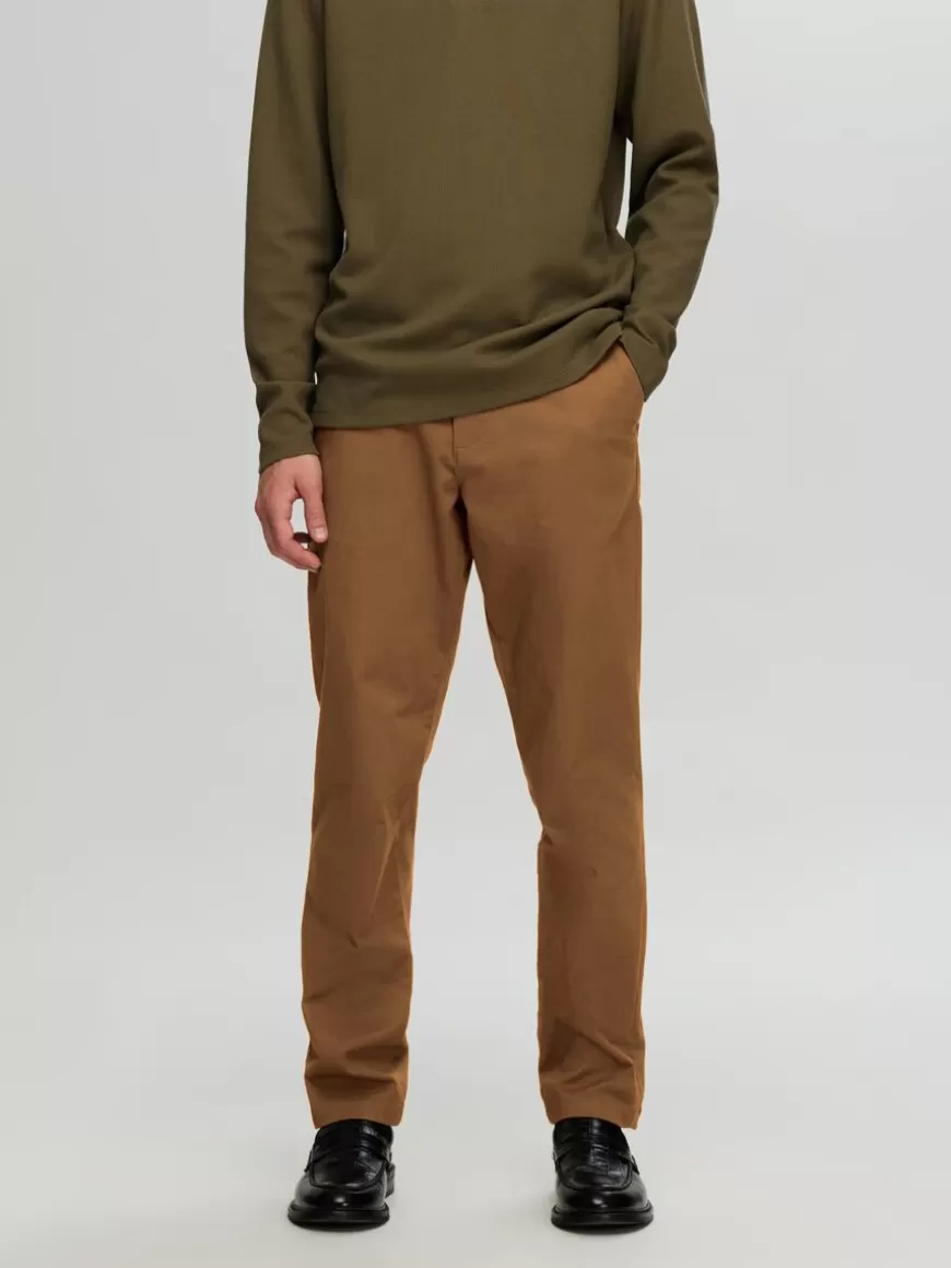 SELECTED 175 SLIM FIT FLEX CHINOS Brown Best Sale