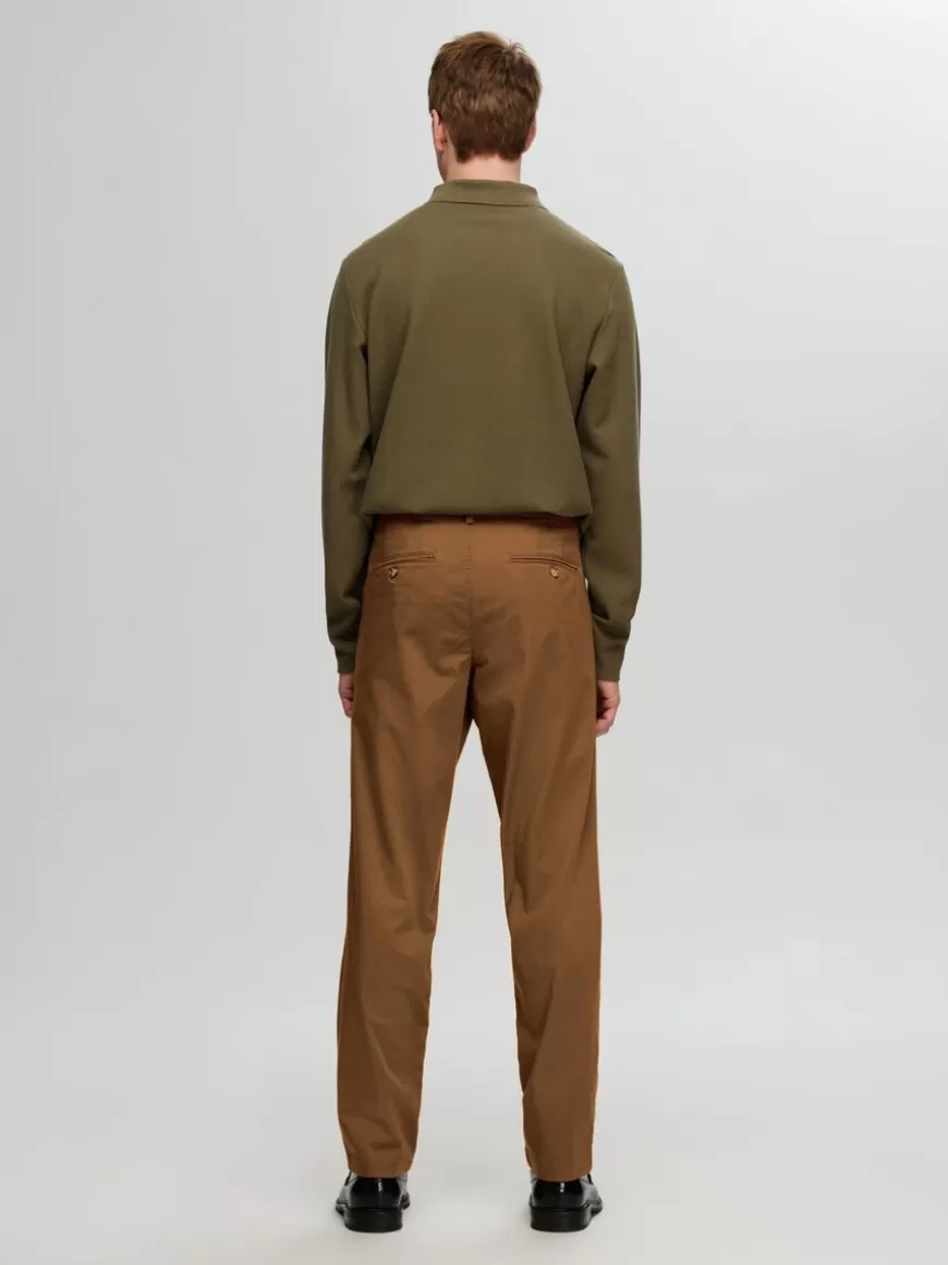 SELECTED 175 SLIM FIT FLEX CHINOS Brown Best Sale