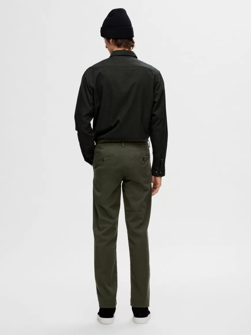 SELECTED 175 SLIM FIT FLEX CHINOS Green New