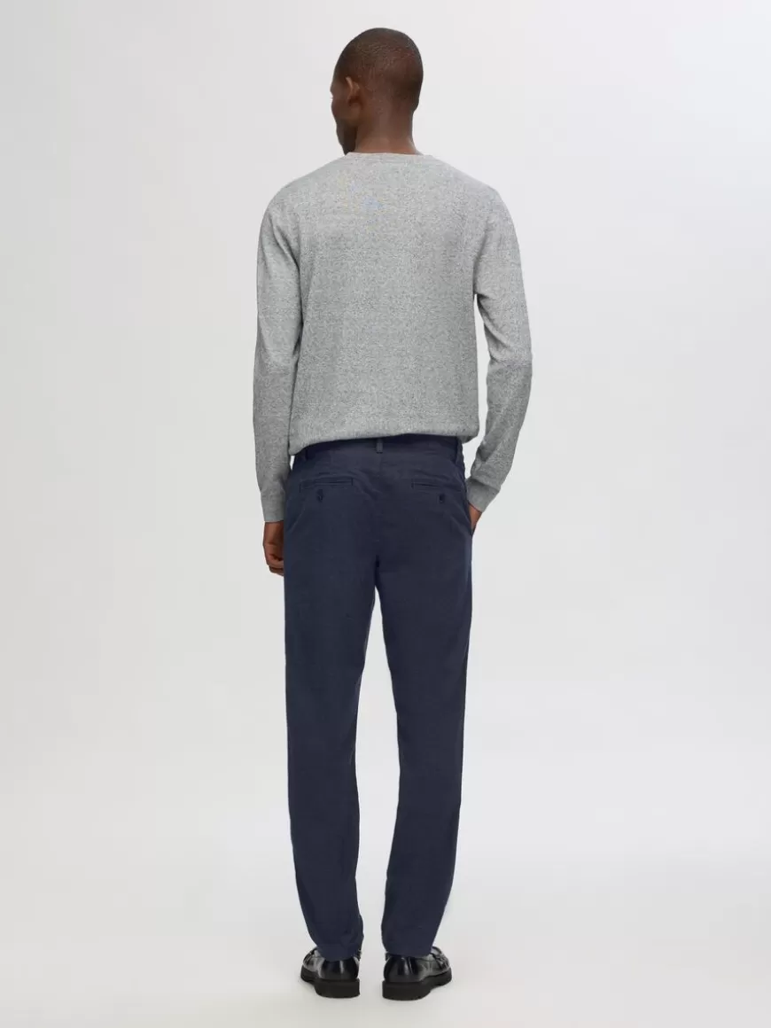 SELECTED 175 SMAL PASSFORM BØRSTET CHINOS Blue New