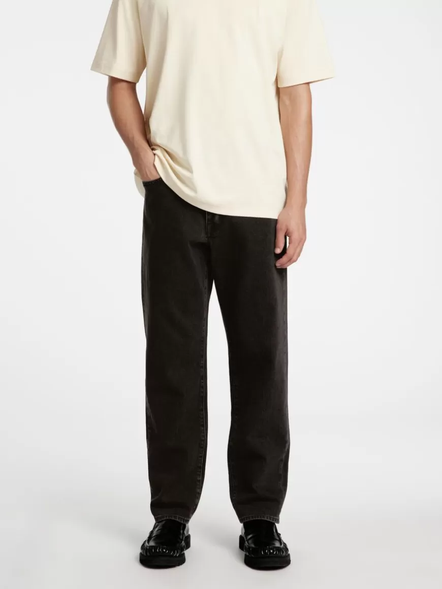 SELECTED 190 SORT AVSMALNET JEANS MED NORMAL PASSFORM Black Cheap