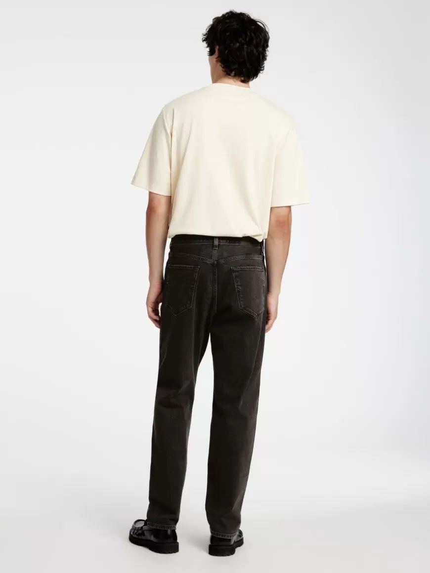 SELECTED 190 SORT AVSMALNET JEANS MED NORMAL PASSFORM Black Cheap