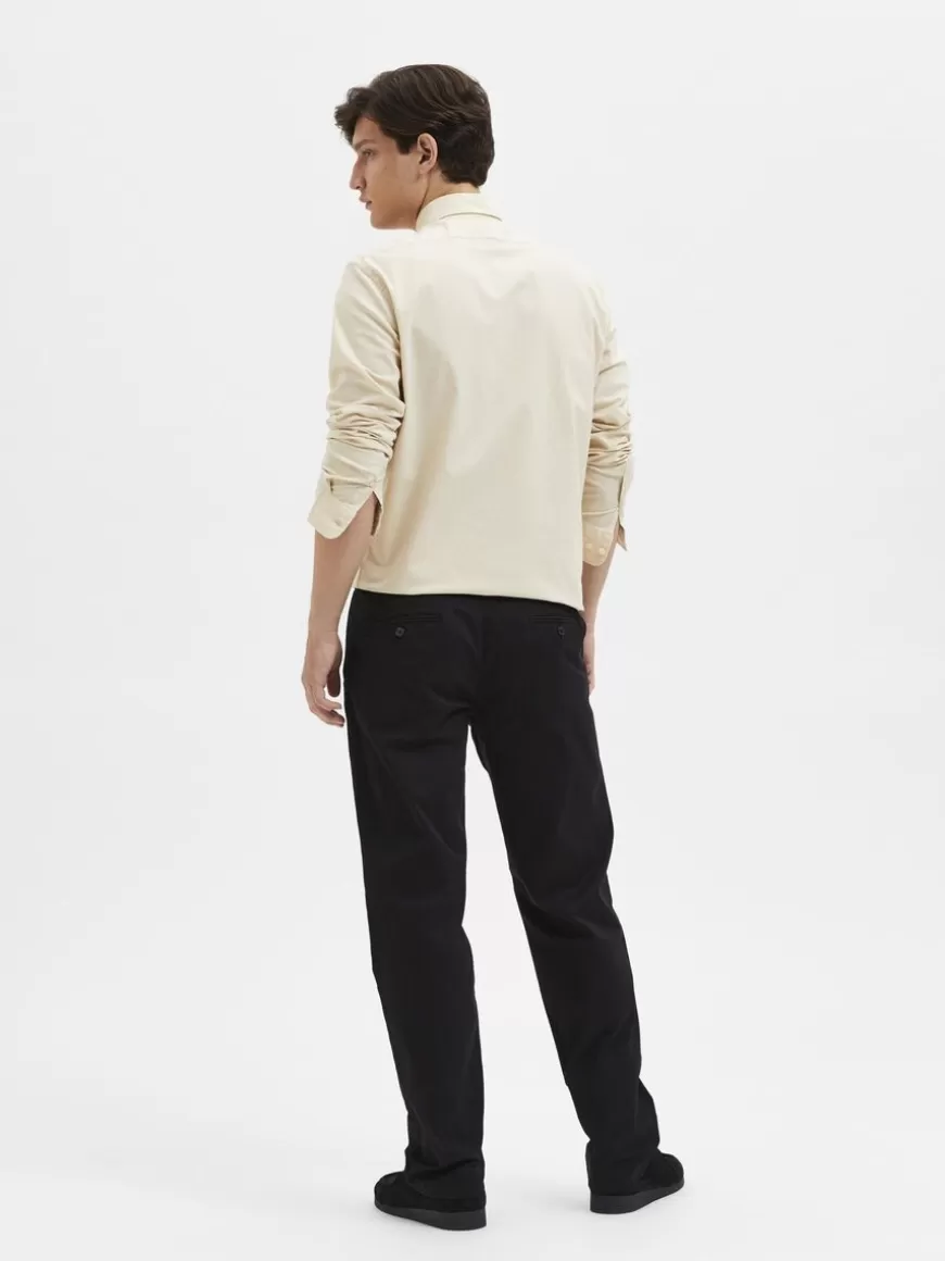 SELECTED 196 STRAIGHT FIT CHINOS Black Cheap