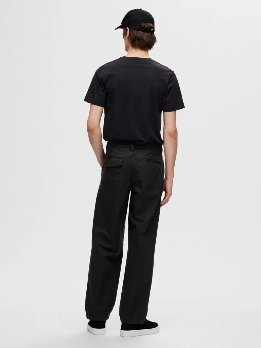 SELECTED 220 LØS PASSFORM CHINOS Black Sale