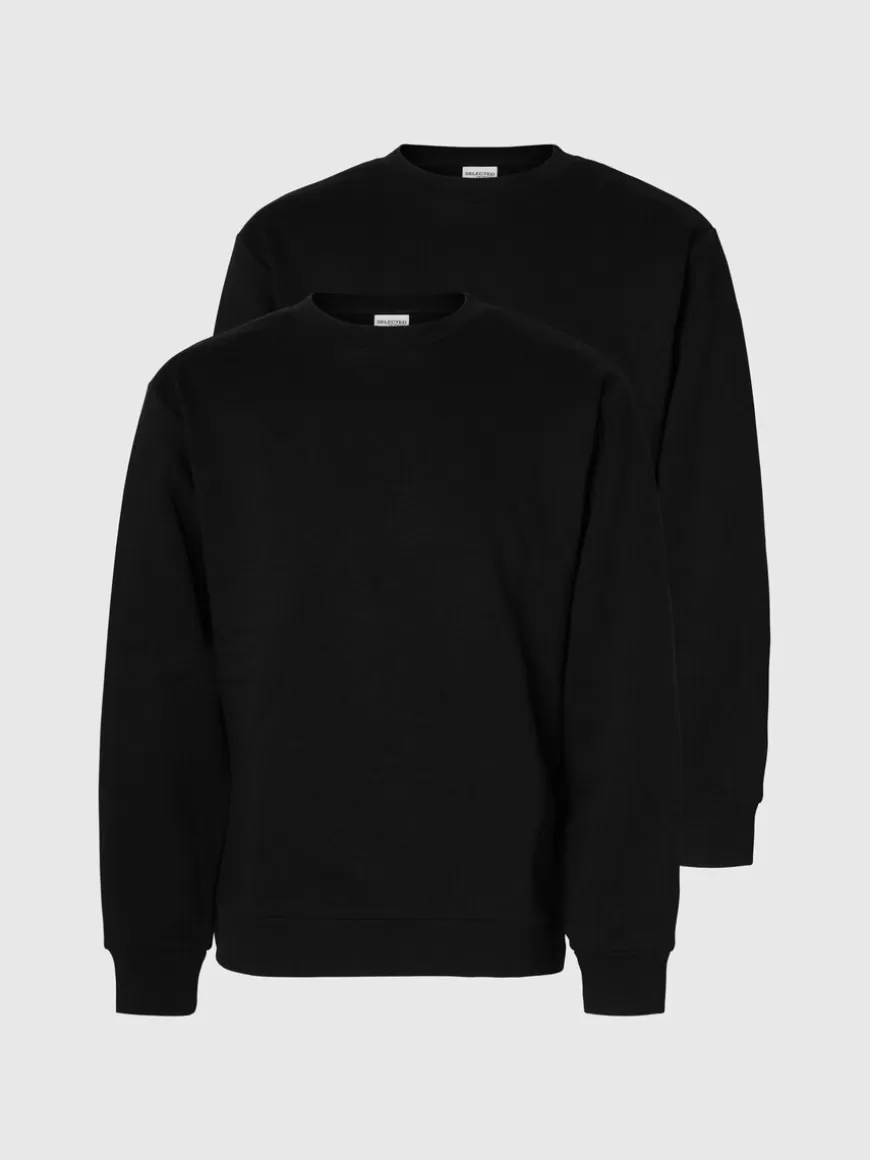 SELECTED 2-PAKNING SWEATSHIRT Black Shop