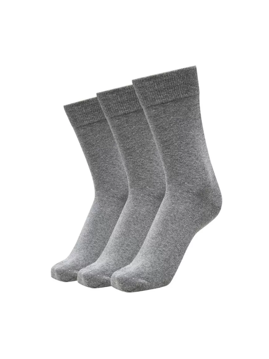 SELECTED 3-PAKNING SOKKER Grey Flash Sale