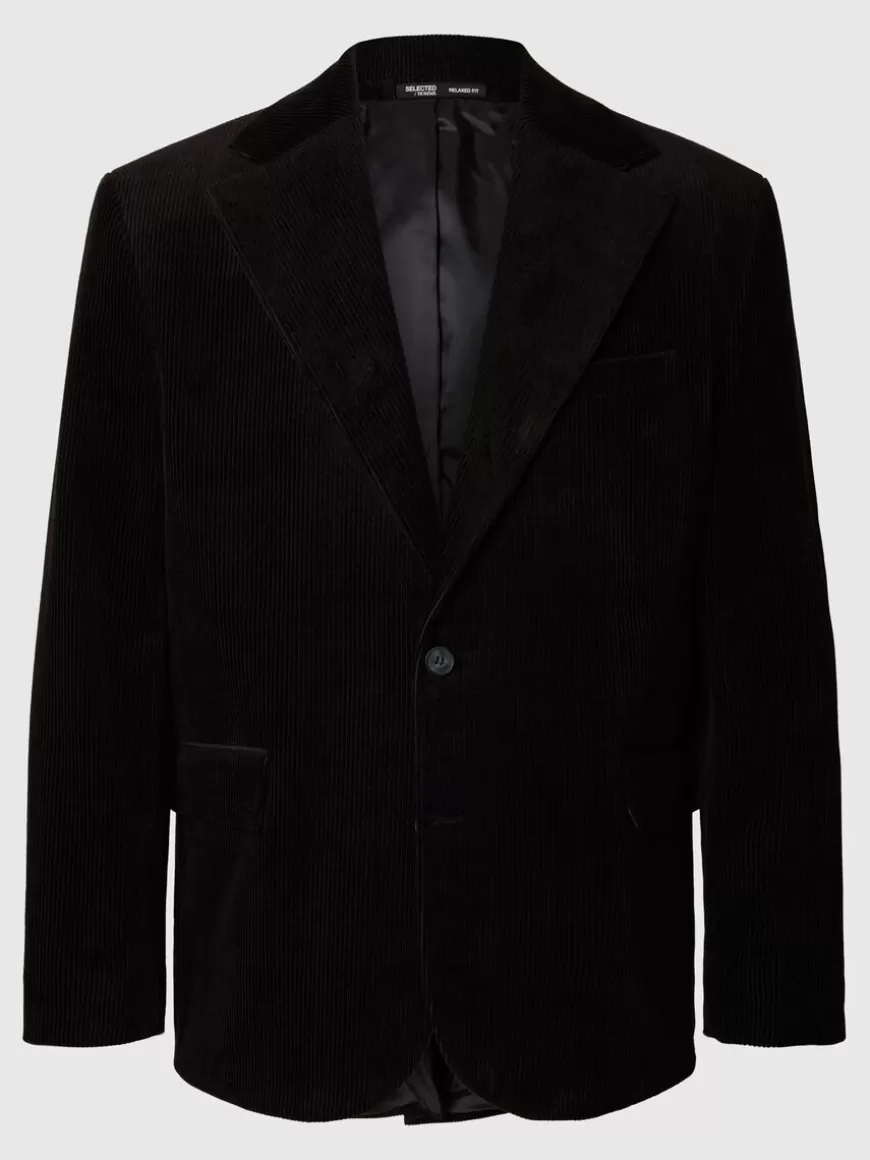 SELECTED AVSLAPPET PASSFORM KORDFLØYEL BLAZER Black Cheap