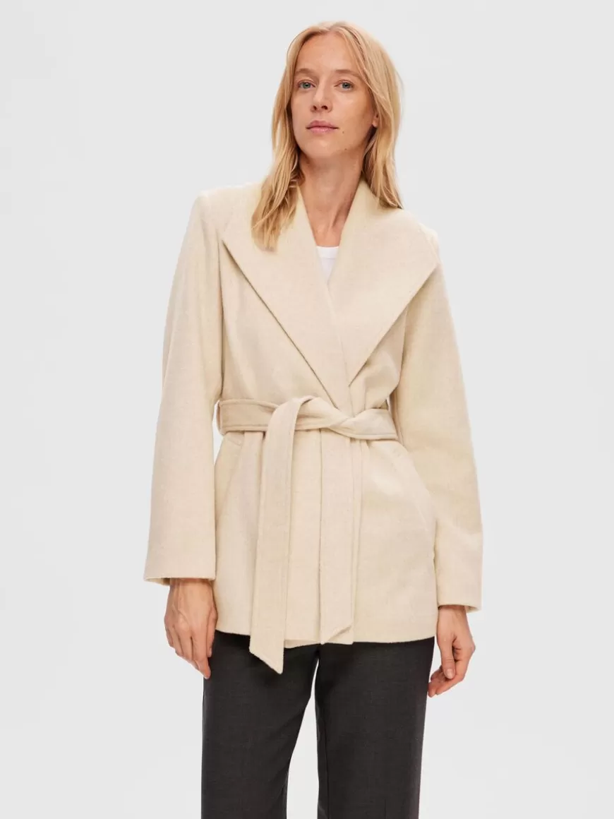 SELECTED BELTE KÅPE Beige Discount