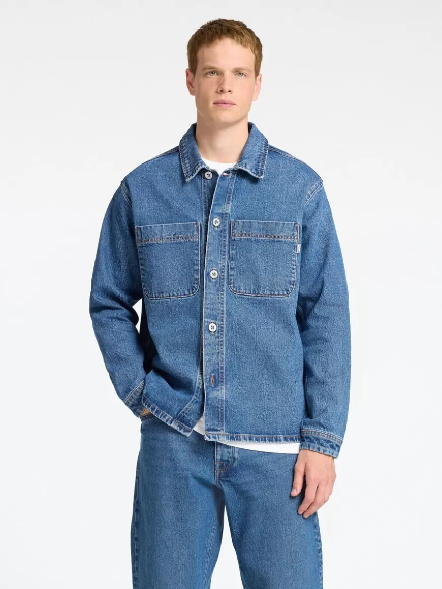 SELECTED BLÅ DENIM SKJORTEJAKKE Blue Clearance