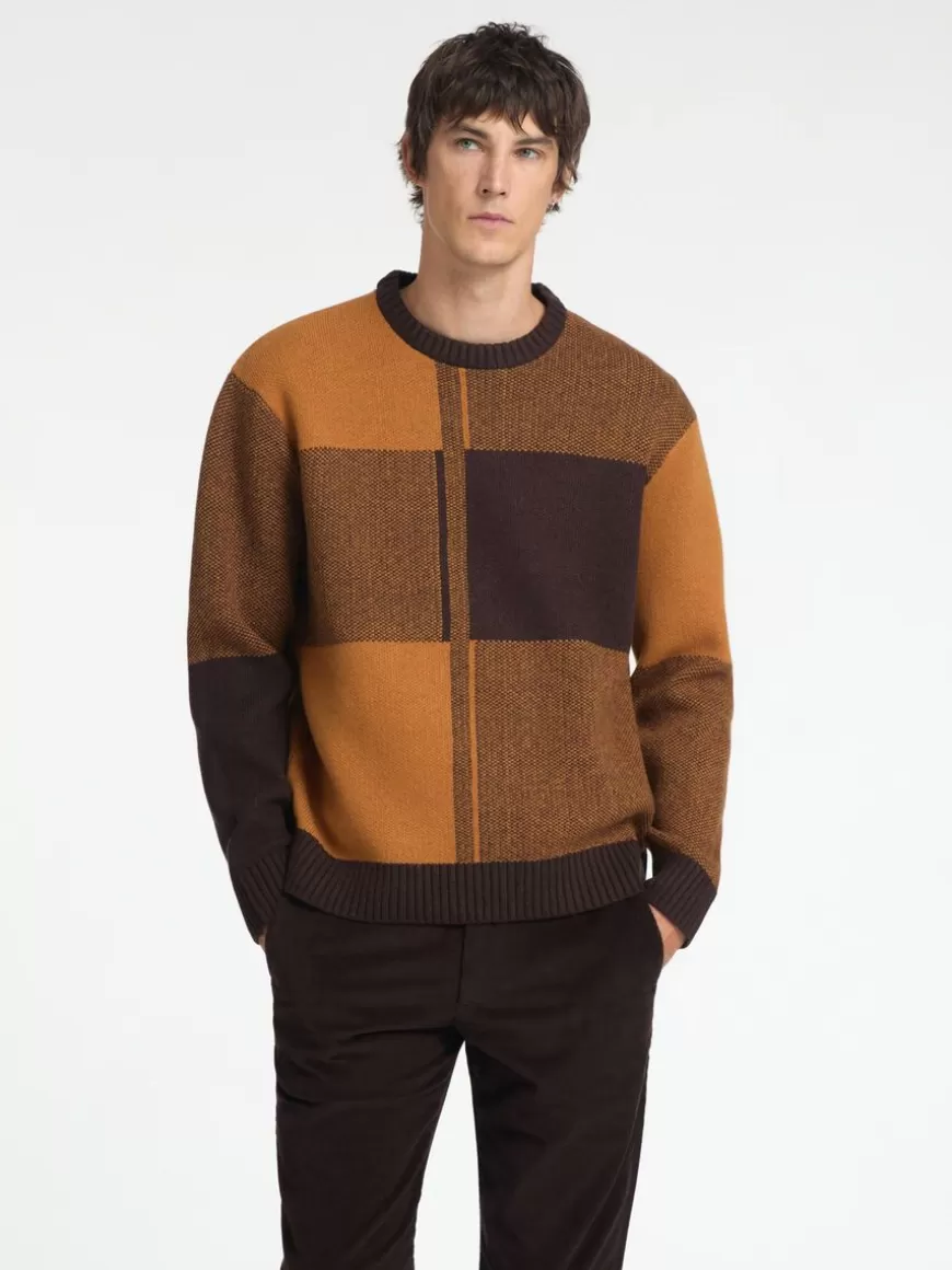 SELECTED BLOKKFARGET CREW NECK-GENSER Coloured Cheap