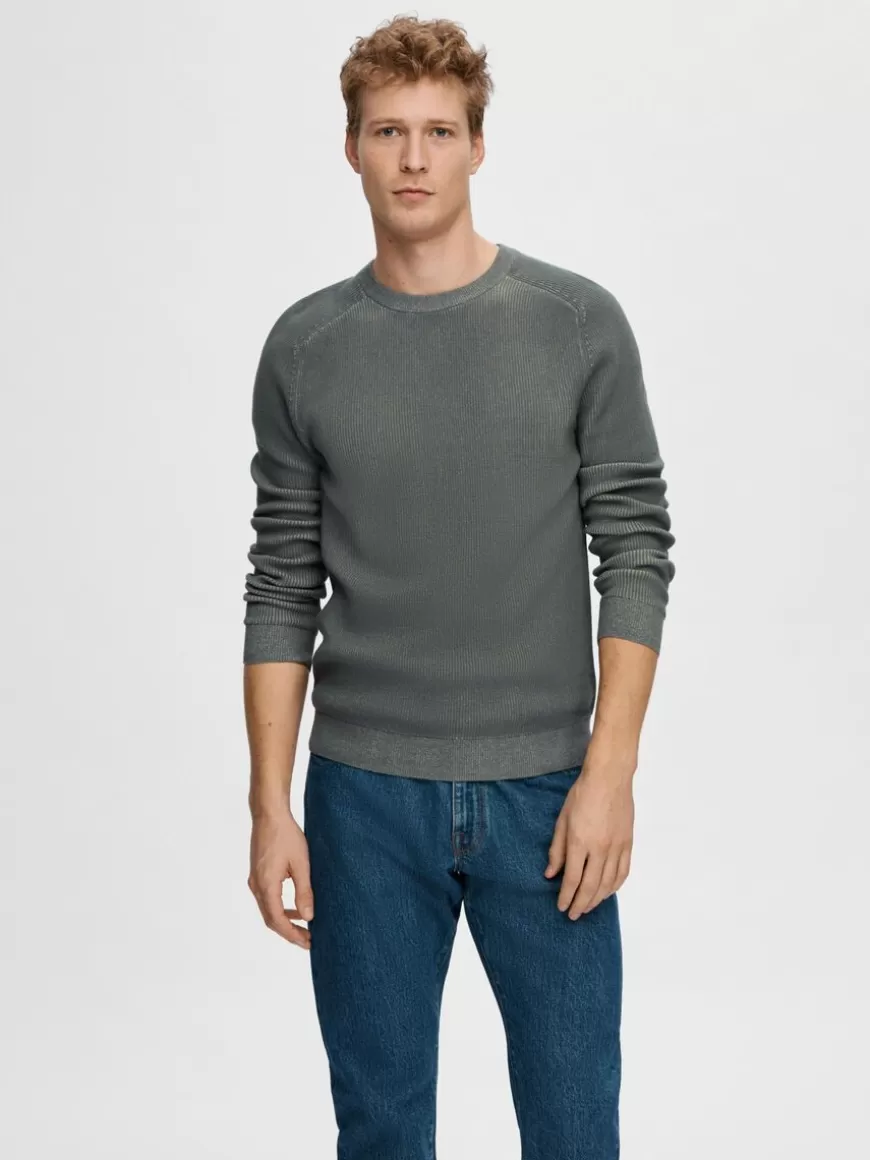 SELECTED BOMULLSGENSER MED RUND HALS PULLOVER Blue Online