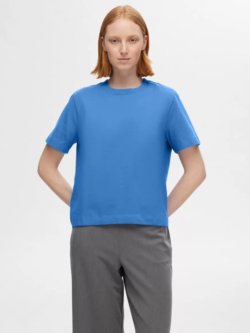 SELECTED BOXY T-SKJORTE Blue Clearance