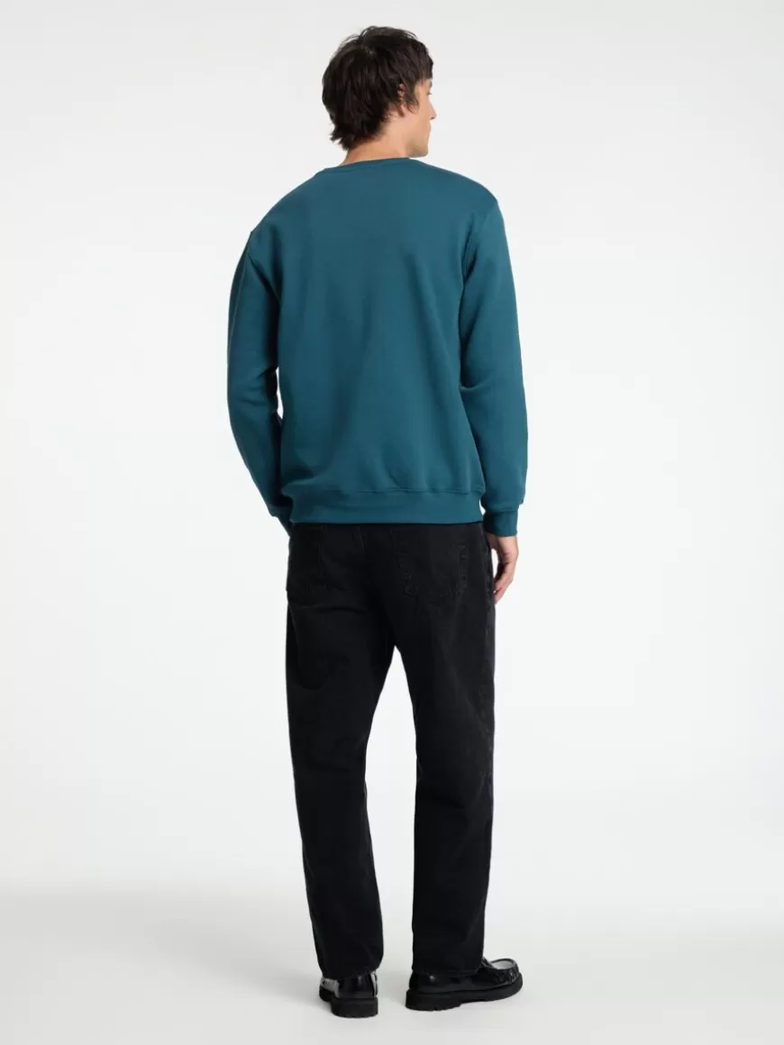 SELECTED BRODERT SWEATSHIRT Blue Cheap