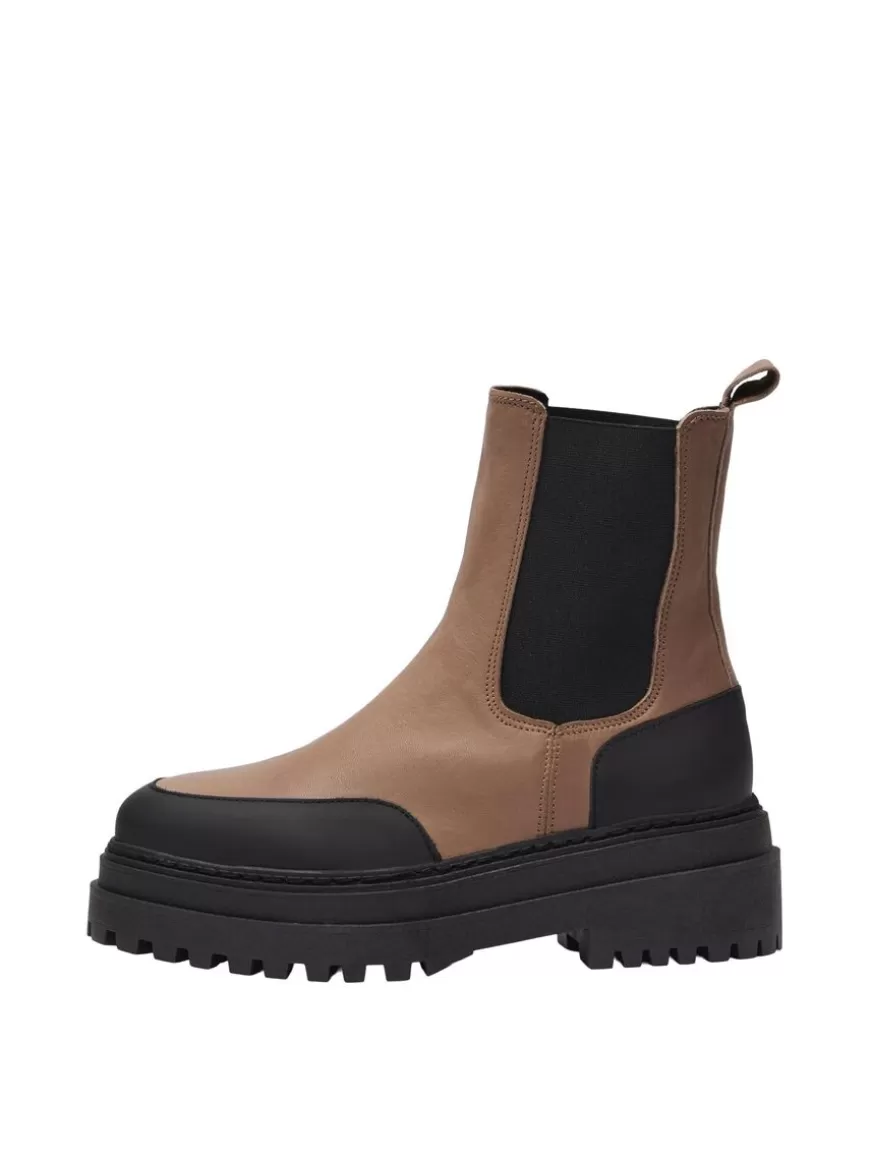 SELECTED CHUNKY CHELSEA BOOTS Brown Clearance