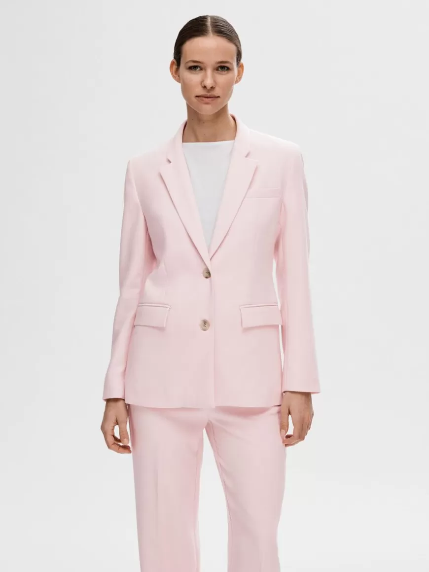 SELECTED CLASSIC FIT ENKELTSPENT BLAZER Pink Clearance