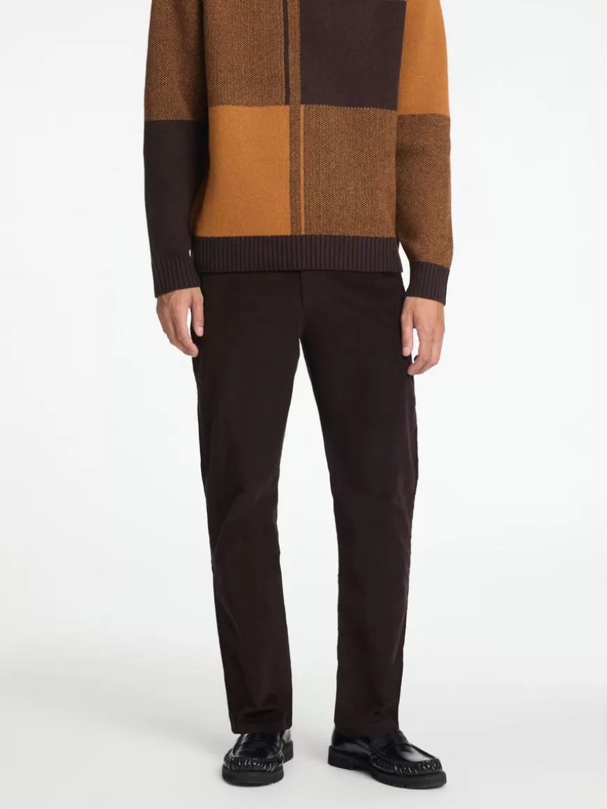 SELECTED CORDUROY BUKSE MED RETTE BEN Brown Online