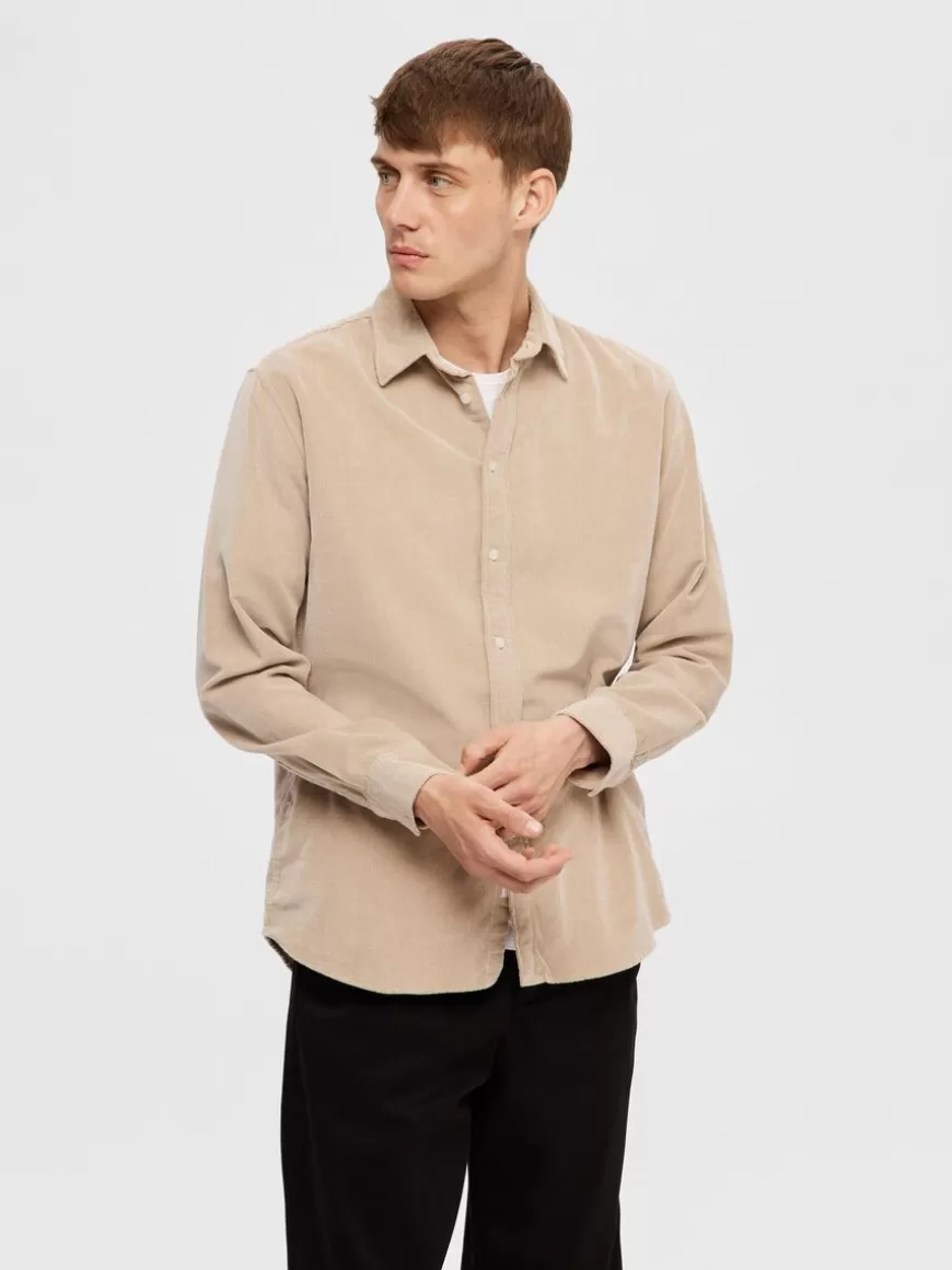 SELECTED CORDUROY SKJORTE Beige Cheap