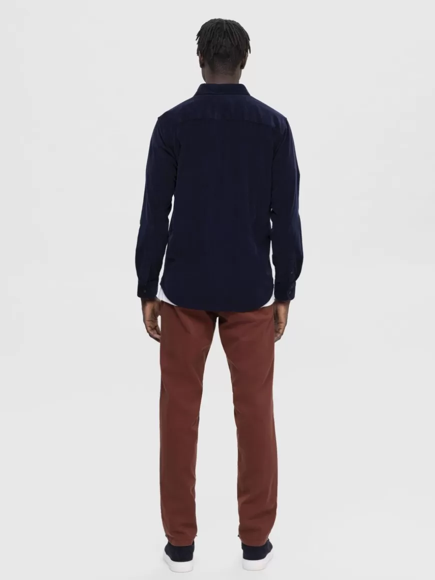 SELECTED CORDUROY SKJORTE Blue Discount