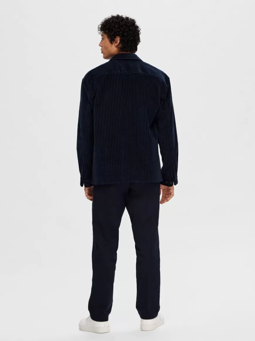 SELECTED CORDUROY SKJORTEJAKKE Blue Flash Sale