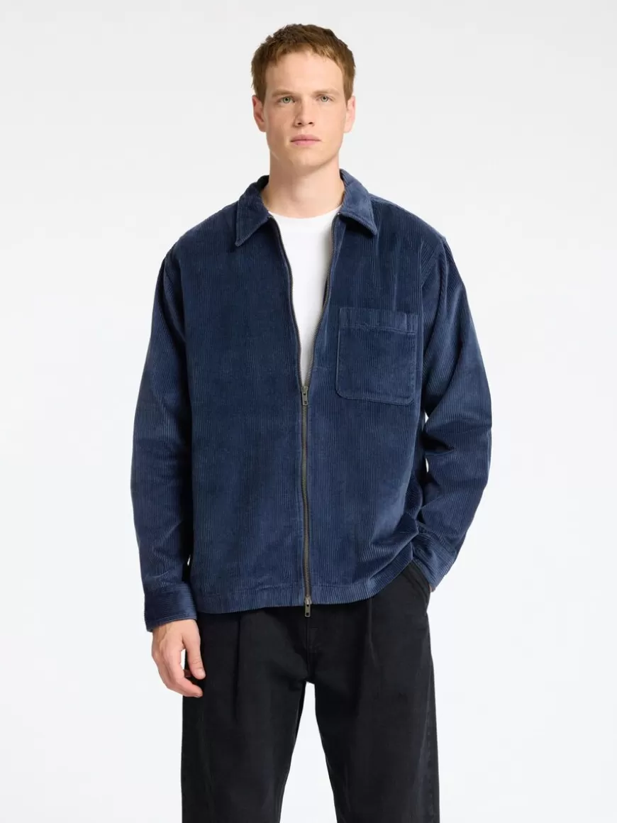 SELECTED CORDUROY SKJORTEJAKKE Blue Online