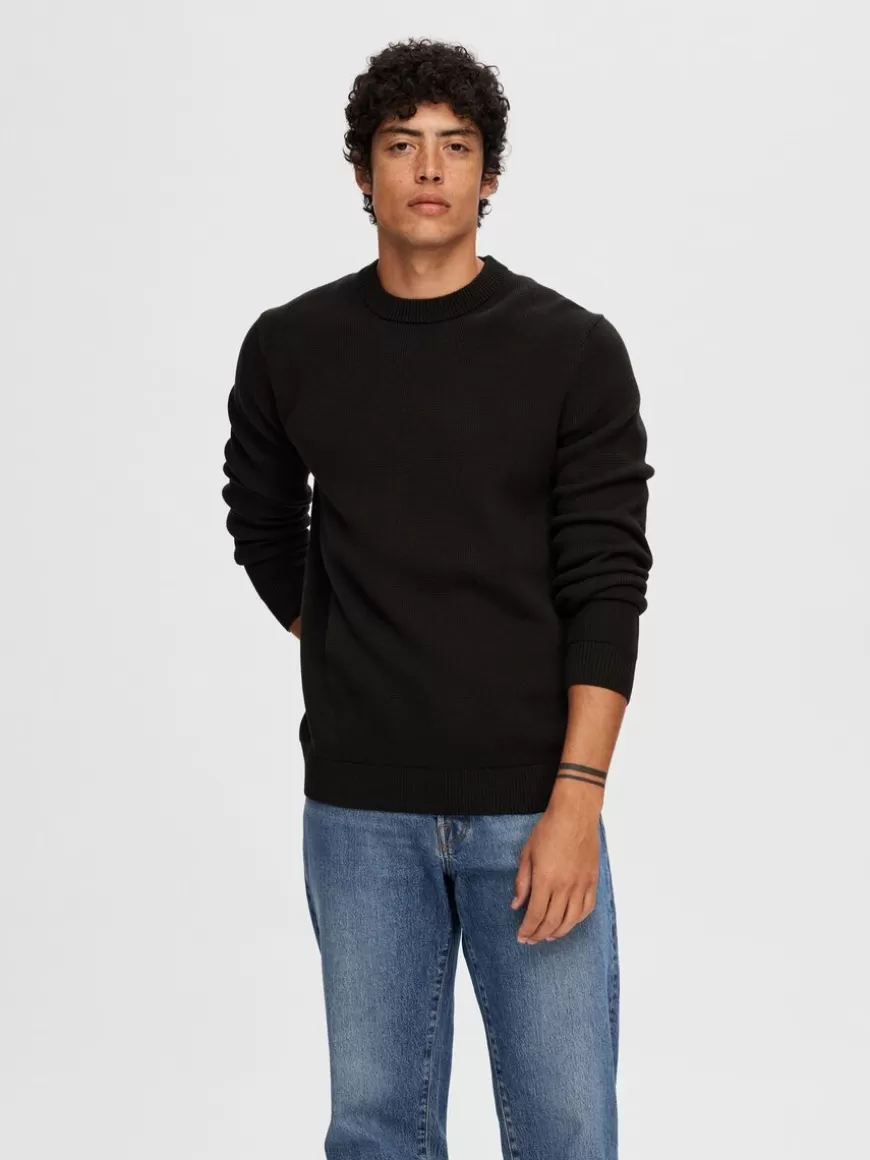 SELECTED CREWNECK GENSER Black Flash Sale