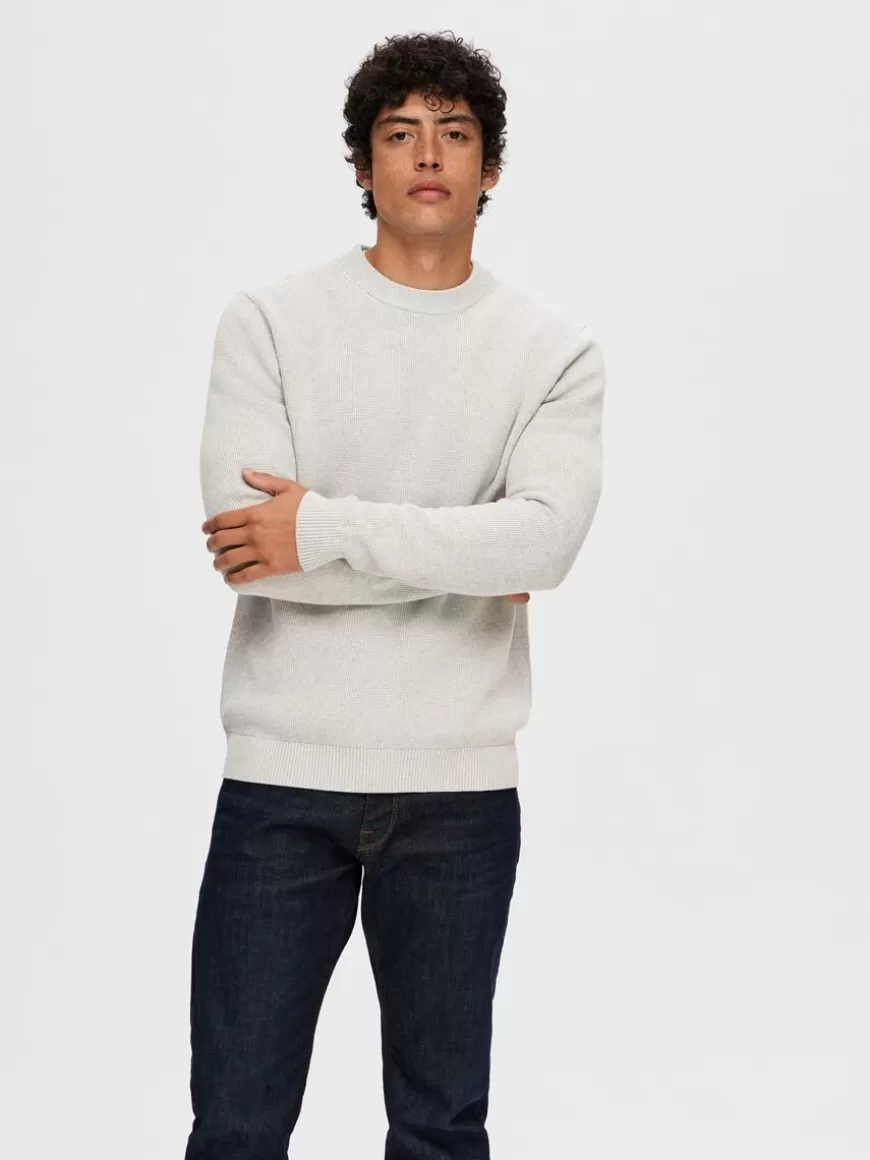 SELECTED CREWNECK GENSER Grey Flash Sale