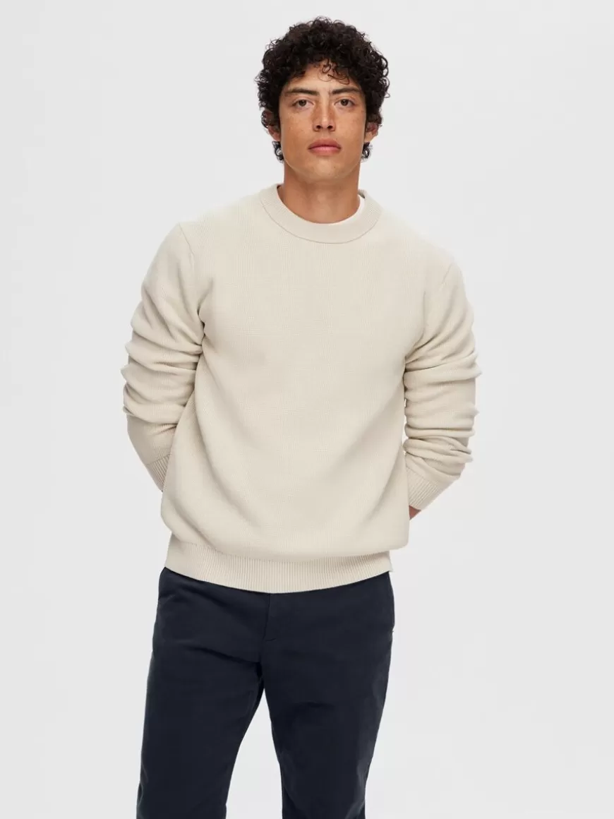 SELECTED CREWNECK GENSER Beige Clearance