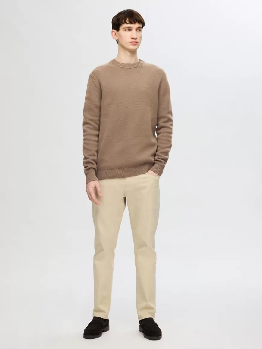 SELECTED CREWNECK GENSER Brown Sale