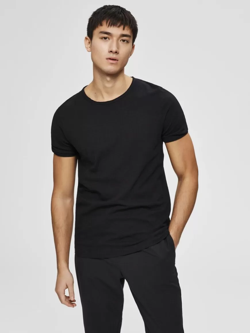 SELECTED CREWNECK T-SKJORTE Black Cheap