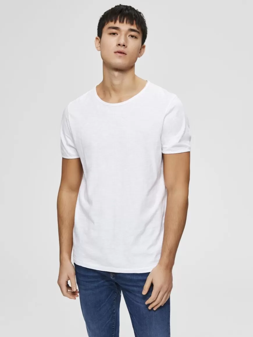 SELECTED CREWNECK T-SKJORTE White Flash Sale