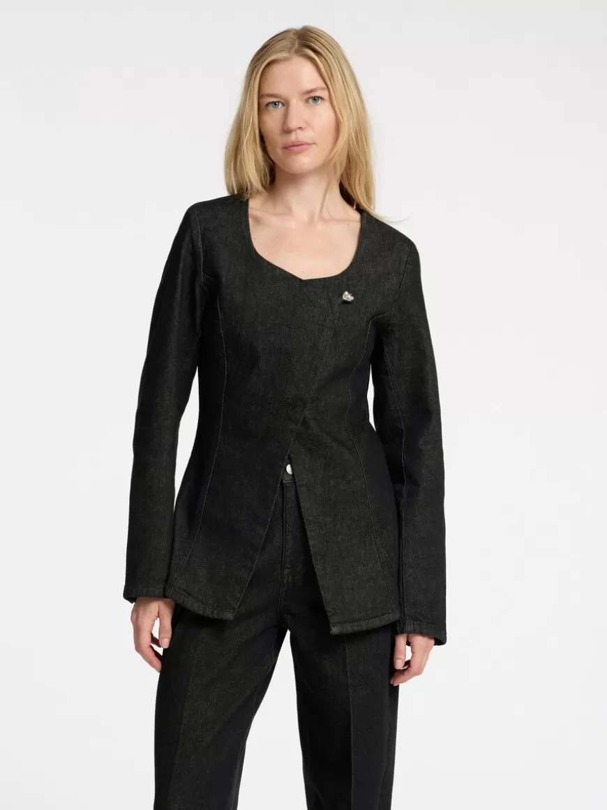 SELECTED DENIM BLAZER Black Best Sale