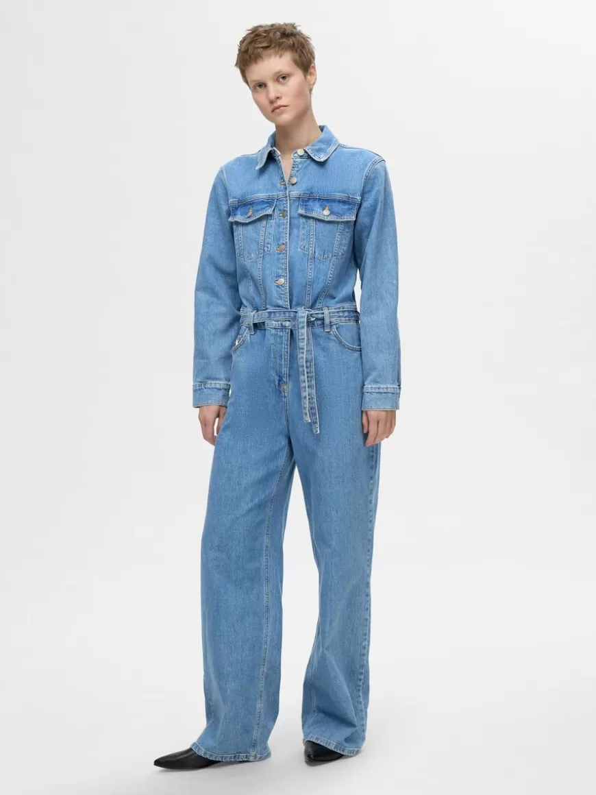 SELECTED DENIM JUMPSUIT Blue Clearance