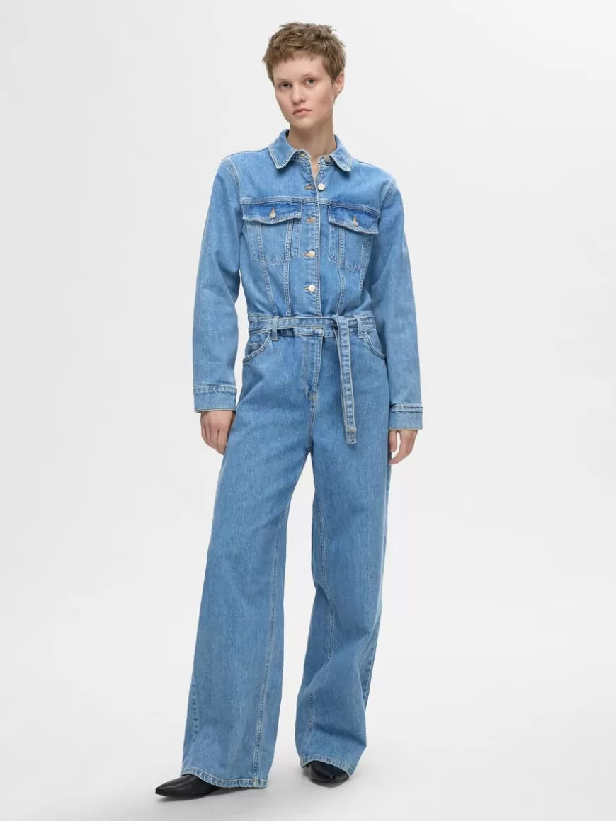 SELECTED DENIM JUMPSUIT Blue Clearance