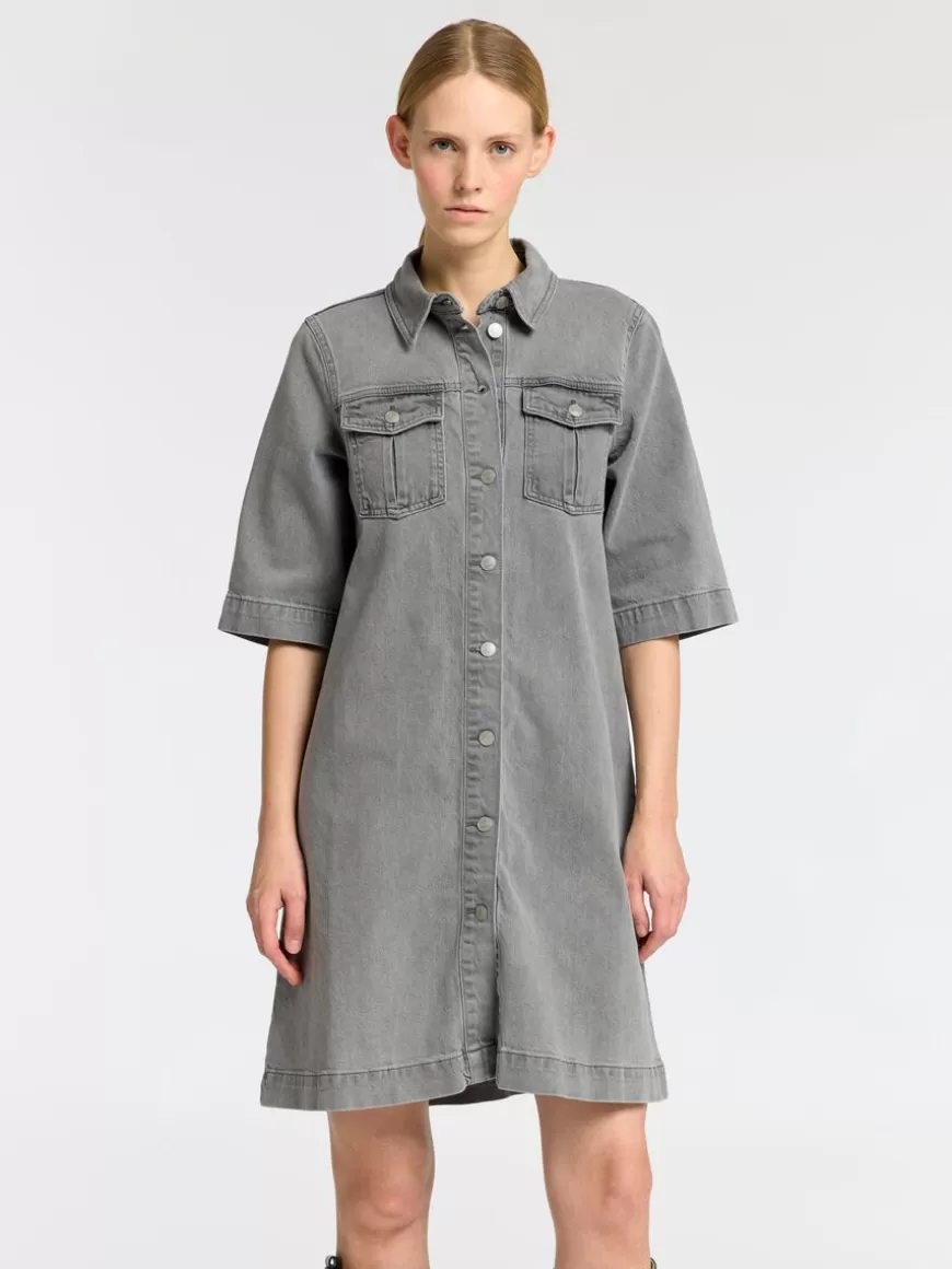 SELECTED DENIM MIDIKJOLE Grey Cheap