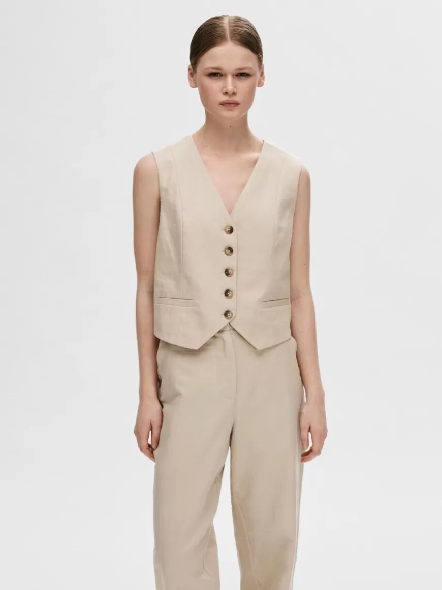 SELECTED FIGURSYDD VEST Beige Sale