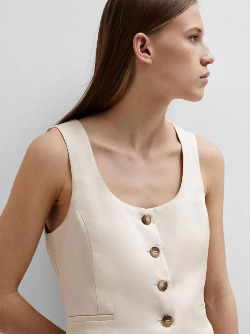 SELECTED FIGURSYDD VEST Beige Discount