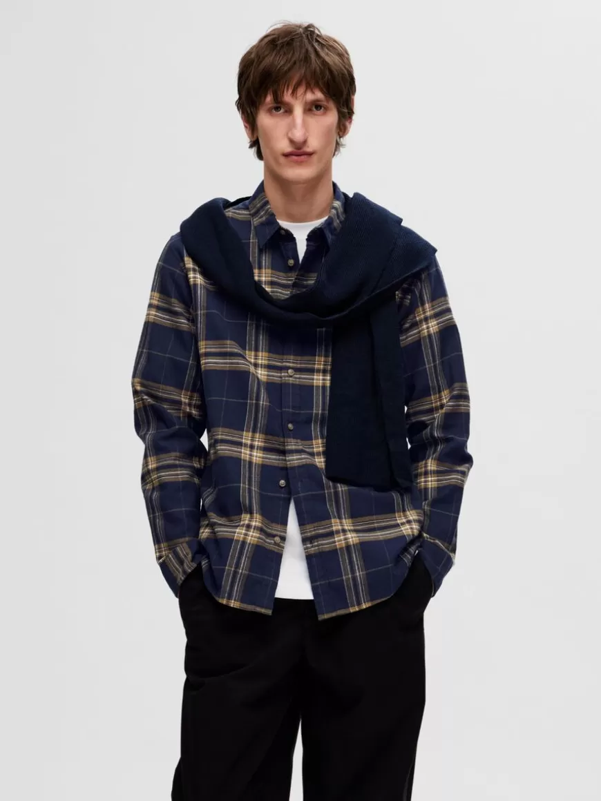 SELECTED FLANELL SKJORTEJAKKE Blue Flash Sale