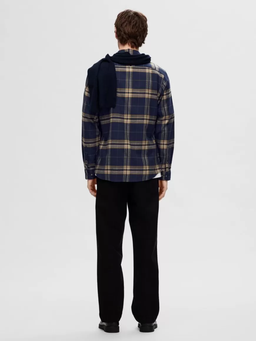 SELECTED FLANELL SKJORTEJAKKE Blue Flash Sale