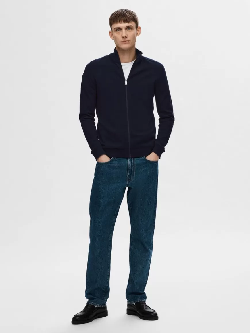 SELECTED GLIDELÅSLUKKING CARDIGAN Blue Store