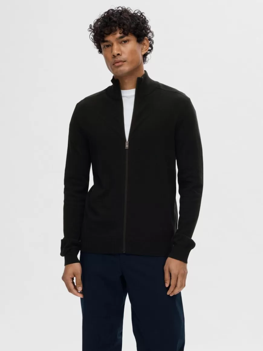 SELECTED GLIDELÅSLUKKING CARDIGAN Black Fashion