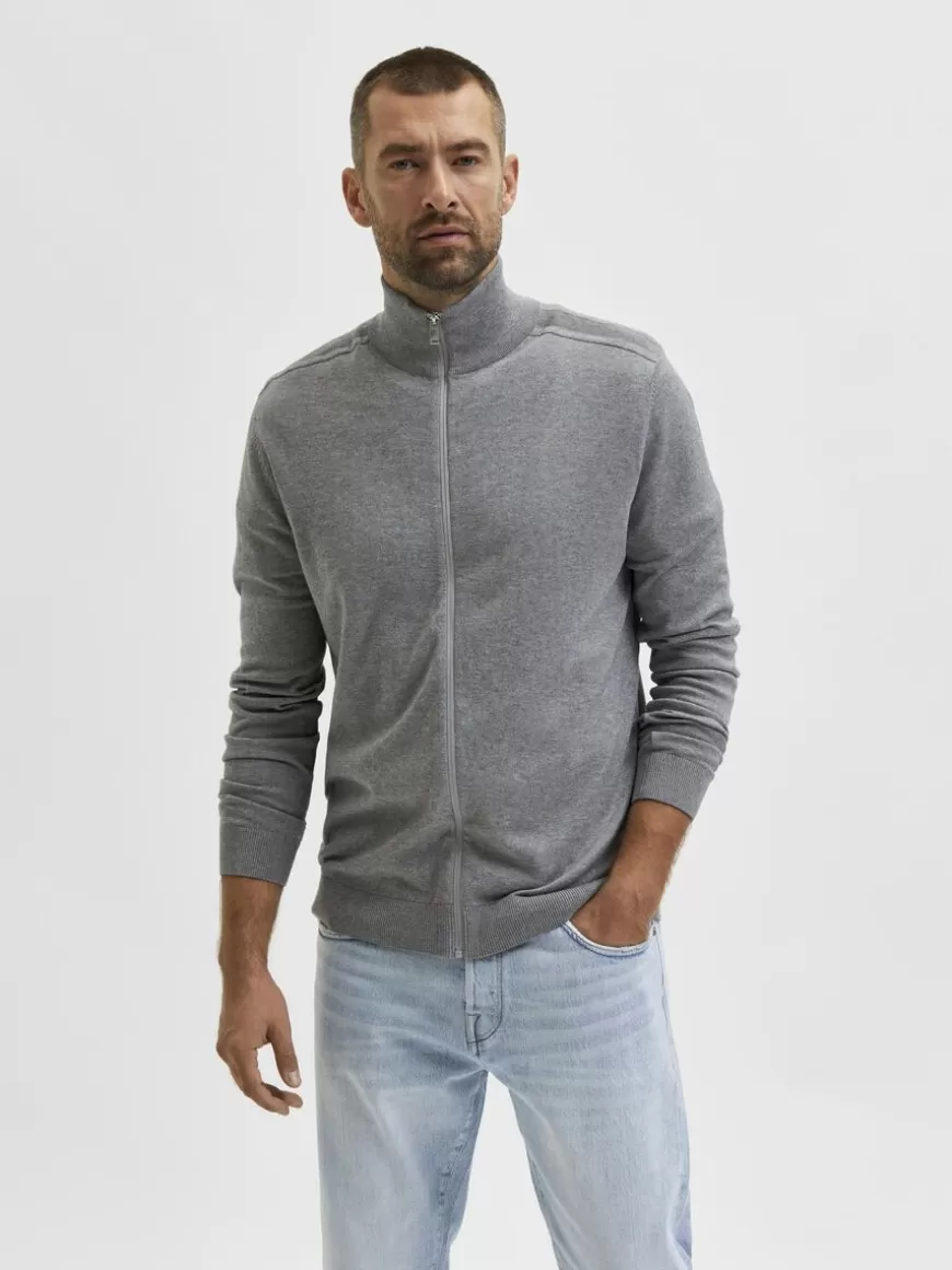 SELECTED GLIDELÅSLUKKING CARDIGAN Grey Clearance