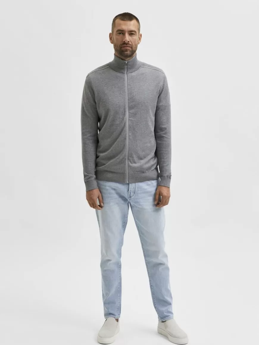 SELECTED GLIDELÅSLUKKING CARDIGAN Grey Clearance