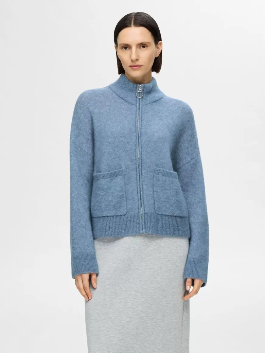 SELECTED GLIDELÅSLUKKING CARDIGAN Blue Outlet