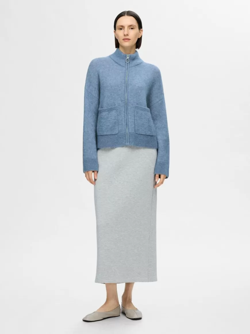 SELECTED GLIDELÅSLUKKING CARDIGAN Blue Outlet